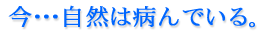 今・・・自然は病んでいる。